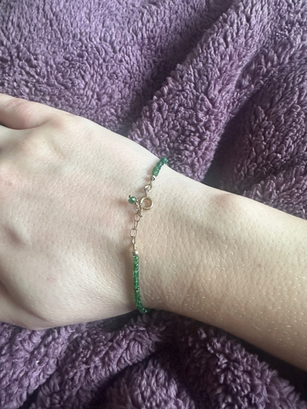 Delicate Green Gemstone Beaded Bracelet